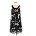 Jonathan Martin Casual Dress - Mini Scoop Neck Sleeveless: Black Floral Dresses - Women's Size 6