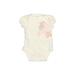 Baby Gap Short Sleeve Onesie: Ivory Floral Motif Bottoms - Size 0-3 Month