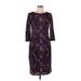DressBarn Casual Dress - Sheath: Purple Fair Isle Dresses - Women's Size 10 Petite