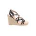 Dolce Vita Wedges: Black Print Shoes - Women's Size 7 1/2 - Open Toe