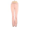 Free People Jeans - Mid/Reg Rise Skinny Leg Denim: Pink Bottoms - Women's Size 25 - Light Wash