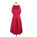 Coast Casual Dress - A-Line Crew Neck Sleeveless: Red Print Dresses - Women's Size 4