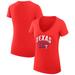 Women's G-III 4Her by Carl Banks Red Texas Rangers Filigree Team V-Neck Fitted T-Shirt