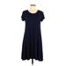 Mix by 41 Hawthorn Casual Dress - A-Line Scoop Neck Short sleeves: Blue Print Dresses - Women's Size Medium