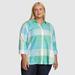 Eddie Bauer Plus Size Women's Fremont Snap-Front Flannel Tunic - Lt Ivory - Size 3X