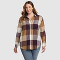 Eddie Bauer Women's Fremont Snap-Front Flannel Tunic - Desert Rose - Size L