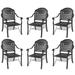 6 Piece Cast Aluminum Patio Dining Chair Sets, Indoor Outdoor Bistro Chairs ( Cushions In Random Colors )