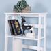 White 5-Tier Ladder Bookshelf, Modern Wooden Shelf Organizer - 23.6" W x 13.7" D x 58.1" H