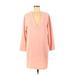 AU Amanda Uprichard Casual Dress - Shift: Pink Solid Dresses - Women's Size Medium