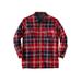 Men's Big & Tall Fleece-Lined Flannel Shirt Jacket by Boulder Creek® in True Red Plaid (Size 2XL)
