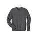 Men's Big & Tall Shaker Knit Crewneck Sweater by KingSize in Grey Marl (Size 6XL)