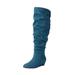 Wide Width Women's The Tamara Wide Calf Boot by Comfortview in Midnight Teal (Size 9 1/2 W)