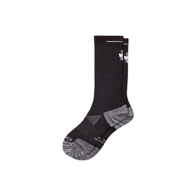 Men's Running Calf Socks - Black With Bee - Medium - Bombas