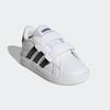 Sneaker ADIDAS SPORTSWEAR "GRAND COURT LIFESTYLE HOOK AND LOOP", Gr. 24, schwarz-weiß (cloud weiß, core schwarz, core schwarz), Synthetik, Textil, sportlich, Schuhe, für Kinder, Design auf den Spuren des adidas Superstar