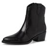 Cowboy Stiefelette TAMARIS, Damen, Gr. 39, schwarz, Leder, unifarben, modisch, Schuhe Cowboy-Stiefelette Stiefelette Cowboyboots, in spitzer Form