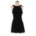 Adelyn Rae Cocktail Dress - A-Line Halter Sleeveless: Black Print Dresses - Women's Size Medium