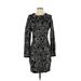 Alexia Admor Casual Dress: Black Jacquard Dresses - Women's Size Small
