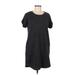 Adrienne Vittadini Casual Dress - Shift Scoop Neck Short sleeves: Gray Print Dresses - Women's Size Medium
