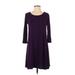 Nine Britton Casual Dress - Sweater Dress: Purple Solid Dresses - Women's Size Small