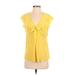 Nine West Sleeveless Blouse: Yellow Tops - Women's Size 2