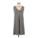 Madewell Casual Dress - Mini V Neck Sleeveless: Gray Dresses - Women's Size 2X-Small