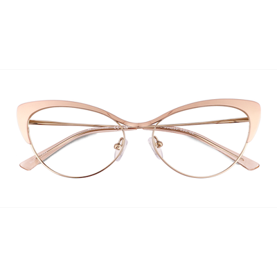 Female s horn Shiny Rose Gold Titanium Prescription eyeglasses - Eyebuydirect s Valerie