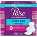 Poise Ultra Thin Incontinence Pads with Wings & Postpartum Incontinence Pads 5 Drop Maximum Absorbency Long Length 60 Count Packaging May Vary