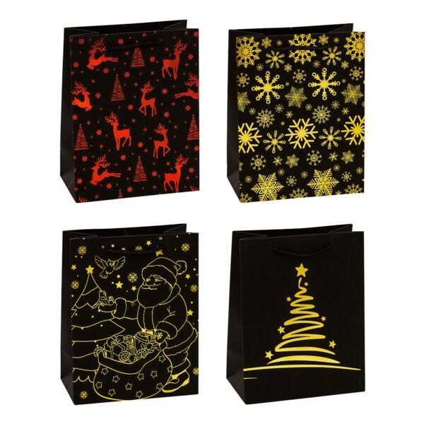 TSI 12er-Pack Geschenktaschen »Premium Weihnachten - Mittel«, 18x23x10 cm Image