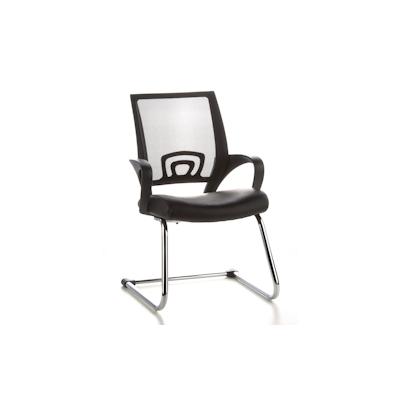 Konferenzstuhl / Freischwinger / Stuhl VISTO NET V Netzstoff schwarz Chrom hjh OFFICE Image