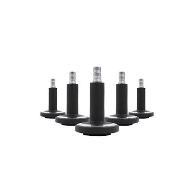 5x Bodengleiter STATO-M Stift 11 mm / 60 mm Standfüße mit Filz schwarz/chrom (5er Pack) hjh OFFICE Image