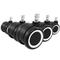hjh OFFICE 5x Hartbodenrollen ROLO COLOR 60 11mm / 60mm Büro-Stuhl-Rollen für Hartböden (5er Pack) schwarz/weiß