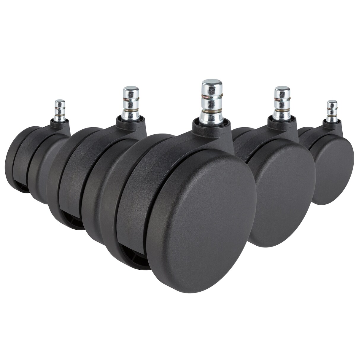 5x Teppichrollen ROLO No-Noise 11mm / 75mm Büro-Stuhl-Rollen für Teppich (5er Pack) hjh OFFICE