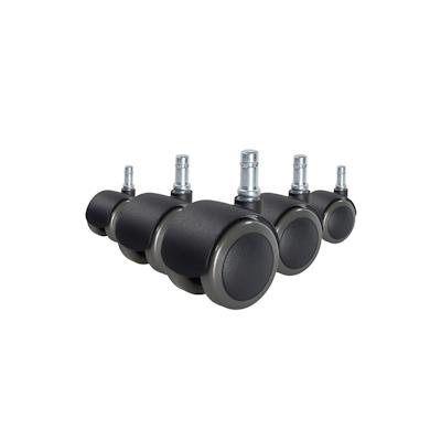 hjh OFFICE 5x Hartbodenrollen ROLO FIX sitzgebremst 11mm / 50mm Zinkdruckguss (5er Pack) Image