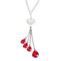 Rearview Mirror Crystal Pendant Alloy Chain Ornament Car Interior Hanging Rhinestone Heart Style Hanging Supplies (Red)