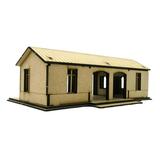 1:72 Wooden Model Kits Miniature House Model DIY Painting Collection Ornaments Layout Scenery Train Station Platform for Architecture Model