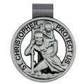 Round Saint Christopher Medal Visor Clip