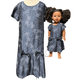 Doll Clothes Superstore Size 10 Matching Girl And Doll Blue Pattern Dresses For Girls And Dolls