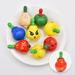 Anvazise Spinning Top Toys Vivid Expressions Cartoon Fruit Shaped Novelty Colorful Wooden Spinning Tops Decompression Toys Random Color 2Pcs