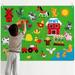 SAYLITA 32 Pcs Felt Board Story Set for Toddlers Felt Jungle Toys Figures Teaching Wall Flannel Board for Preschool Craft Activity Early Learning Storytelling Play Kit for Kids Birthday Christmas Gift