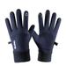 Winter Warm Gloves Winter Gloves Touch Screen Warm Gloves Cold Weather Windproof Cycling Driving Riding Bike Telefingers Thermal Gloves Non-Slip Silicone Gel Adjustable Full Finger Mittens