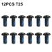 M5 (5mm) 12mm Bicycle Brake Disc Rotor Bolts T25 Head MTB Road Black 12 Pack