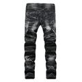 Wozhidaoke Mens Jeans Jeans for Men Pants Trousers Fold Men S Hole Frayed Denim Work Wash Jeans Men S Pants Cycling Men Black 34