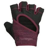 Harbinger Women s FlexFit Wash and Dry Weightlifting Gloves with Padded Leather Palm (1 Pair) Black/Merlot Small