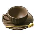 Farfi 1 Set Dollhouse Coffee Cup Realistic Alloy Miniature Teacup Saucer Spoon Set Model Ornament for Micro Landscape (Coffee L)