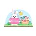 Easter Layered Tray Decoration Rabbit Chicken And Colored Eggs 3 Piece Three Model