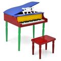 Costway 30-Key Classic Baby Grand Piano Toddler Toy Wood with Bench & Music Rack Colorful