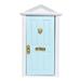 Farfi Dollhouse Door 4 Panel Design Accessories Wood Simulation Dollhouse Steepletop Door for Entertainment (Blue)