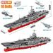 Custom MOC Same as Major Brands! Block Aircraft Carrier With LED Building Blocks Soldier Battleship Brick Weapon Warship Toys Warcraft Ship Boat