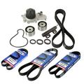 MOCA AUTOPARTS Timing Belt Kit with Water Pump Hydraulic Tensioner & 3 Drive Belt Fit for 1999 Chrysler Sebring 2.0L