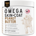 Chew + Heal - 180 Premium Soft Chew Omega Treats for Skin and Coat - Peanut Butter Flavor - Omega 3 6 and 9 - Salmon Oil Chews